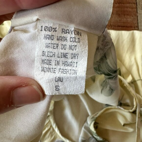 Vintage Winnie Fashion Floral Dress Size S Yellow Hawaiian Halter Swim Cover up - Picture 7 of 8